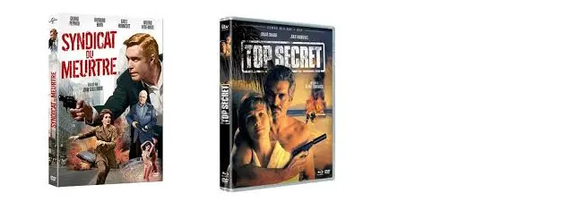 Syndicat du meurtre (1968) / Top secret (1973) Combos dvd-blu-ray chez Elephant (sortie le 26/08).