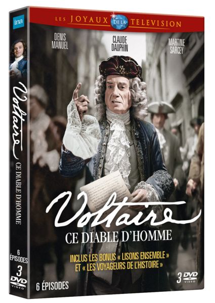 Voltaire, ce diable d&rsquo;homme (1978). L&rsquo;intégrale de la série. Coffret  3 DVD chez Elephant Films.